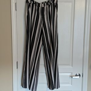 Black and White Wide-Leg Pants